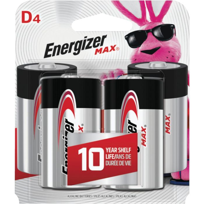 D Energizer Alk Battery 4pk