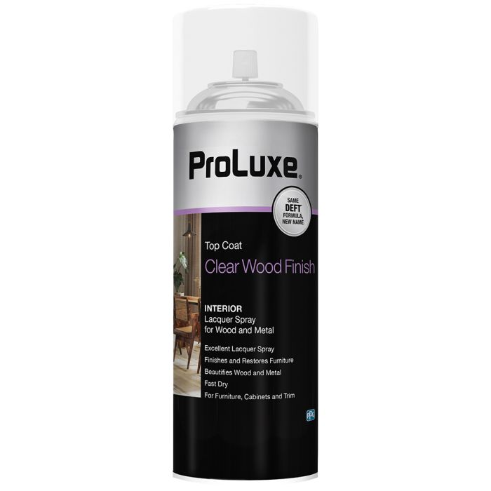 12.25 Oz ProLuxe PLX017S/54 Clear ProLuxe Interior Lacquer Spray For Wood And Metal, Satin