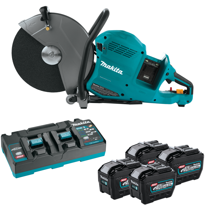 Image of Makita 80V max (40V max X2) XGT® Brushless 14" Power Cutter Kit, with AFT®, Electric Brake, 4 ea. BL4080F battery, dual port charger (8.0Ah)