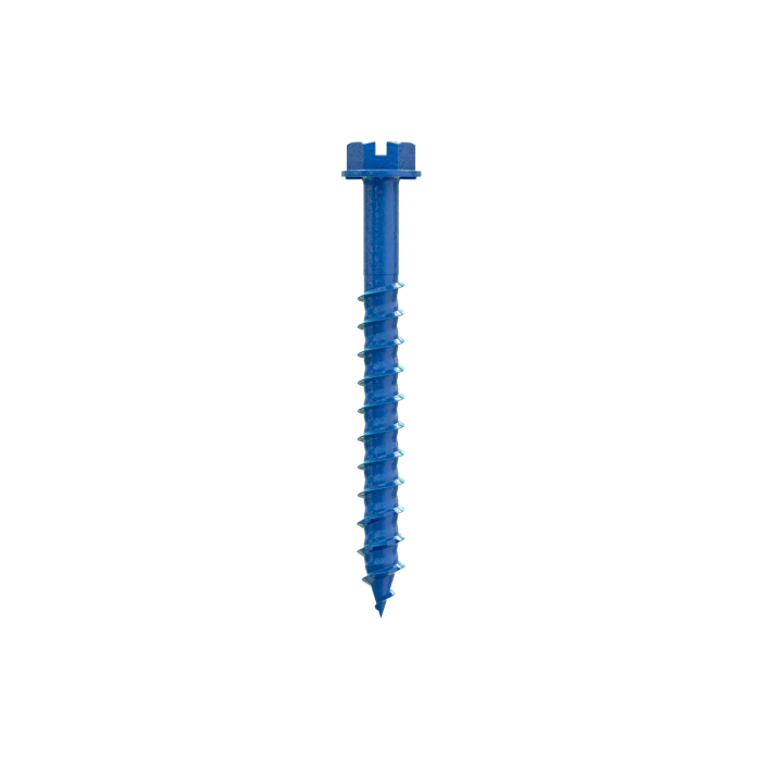 Image of Simpson Strong-Tie Titen Turbo 1/4 in. x 2-3/4 in. Hex-Head Concrete and Masonry Screw, Blue (75-Qty)