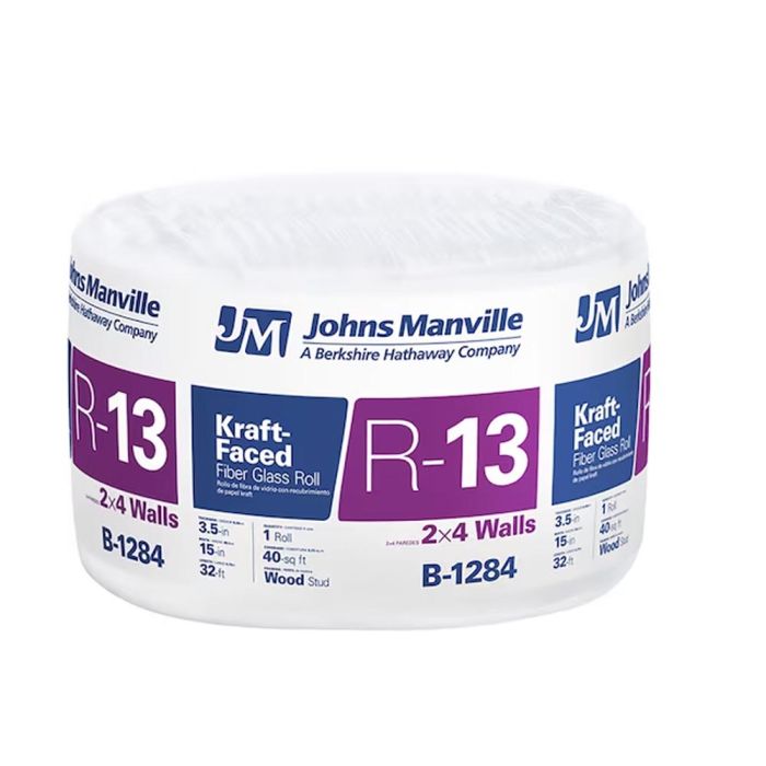 Image for R13 16" X 32' JOHNS MANVILLE ROLL KRAFT-FACED INSULATION 40 SF