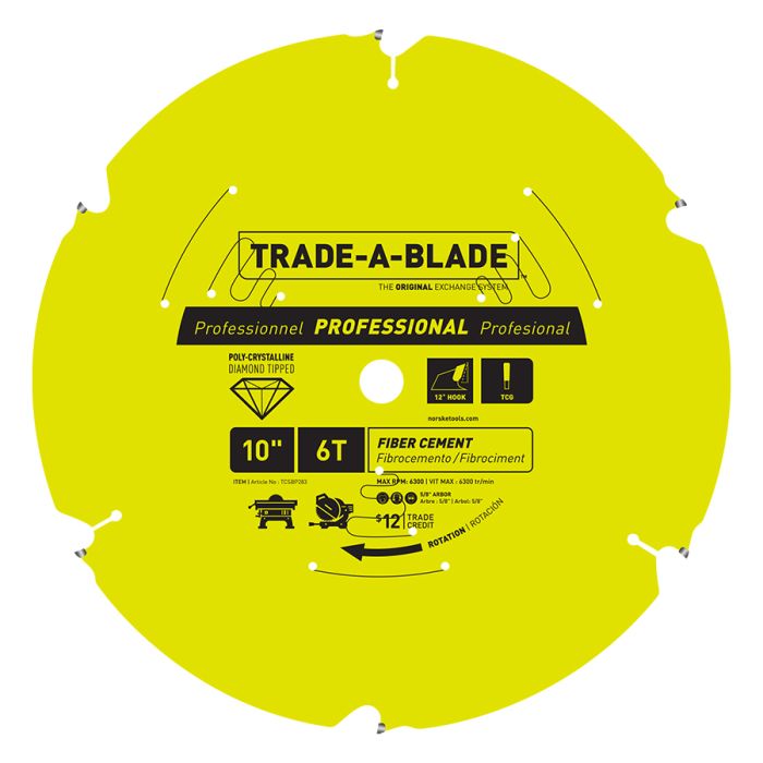 Image of Trade-A-Blade 6-1/4" x 4T Fiber Cement PCD | Polycrystalline Diamond Carbide Blade