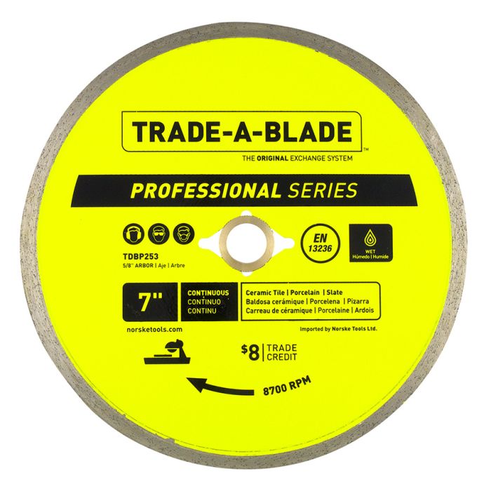 Image of Trade-A-Blade 7" Continuous Rim Daimond Circular Saw Blade