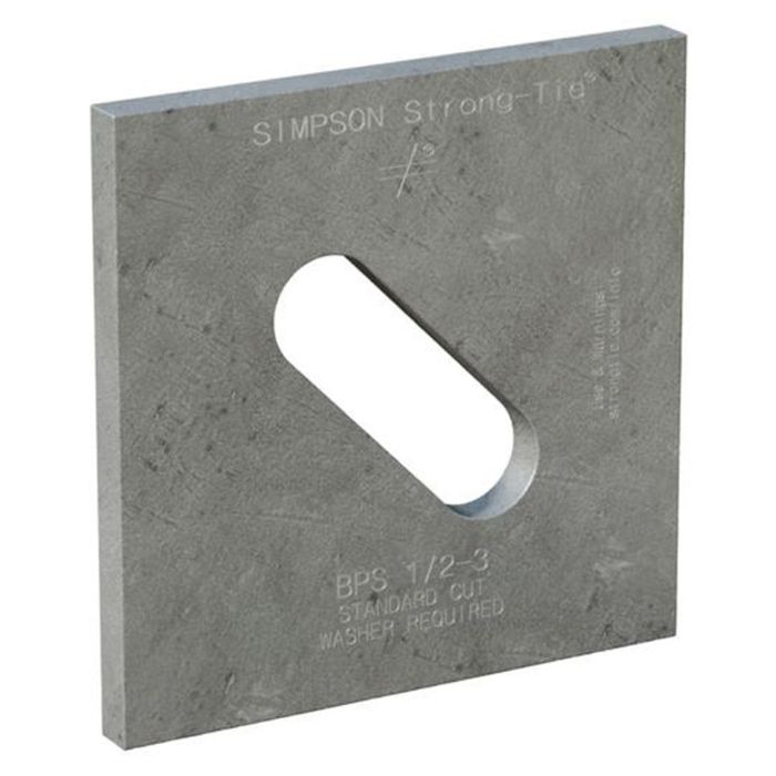 Image of Simpson Strong-Tie 1/2 in. x 3 in. Steel Hot Dipped Galvanized Slotted Bearing Plate