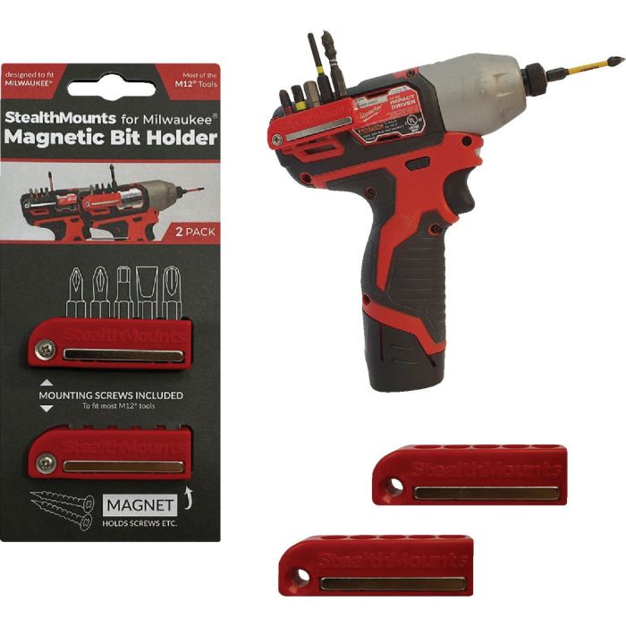 Image of StealthMounts Magnetic Bit Holders for Milwaukee M12 (2 Pack)